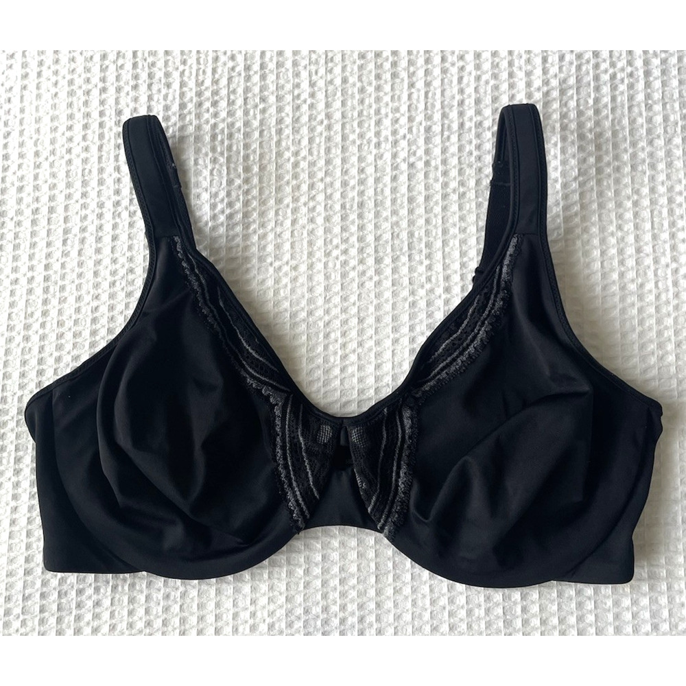 Olga Bra Size 38D Butterfly Effect Underwire Black Style 35912